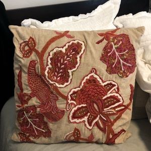 Pottery Barn Embroidered Pillow Case